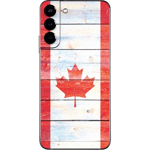Canada Flag Light Wood Galaxy S22 Plus Skin